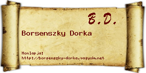 Borsenszky Dorka névjegykártya